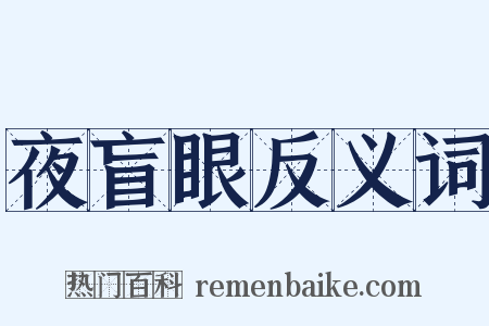 夜盲眼反义词是什么意思的图片